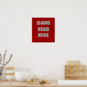 Bang Head Hereオフィス向けユーモア小さなポスター ポスター (キッチン)