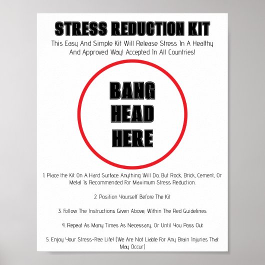 「Bang Head Here」ポスタおもしろいー ポスター (正面)