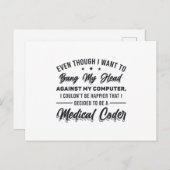 Bang My Head Medical Coder Coder Coding Programmer ポストカード (正面/裏面)