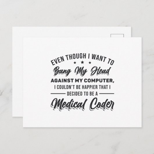 Bang My Head Medical Coder Coder Coding Programmer ポストカード (正面/裏面)