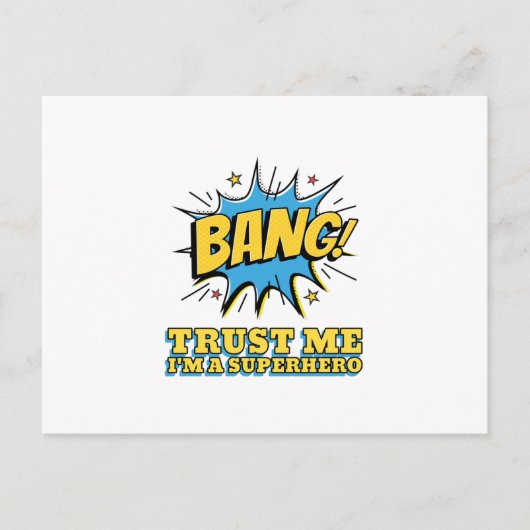 BANG Trust私はスーパーヒーローおもしろいBANG ポストカード (正面)
