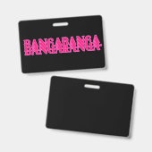 Bangaranga 歌詞 ワード (ホットピンク) バッジ (正面＆裏面)