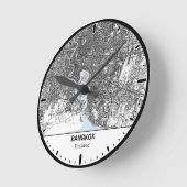 bangkok Clock City Line Art ラウンド壁時計 (傾斜)