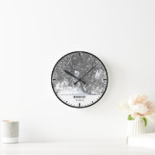 bangkok Clock City Line Art ラウンド壁時計 (ホーム)
