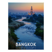 Bangkok: La Ciudad de los Templos - Río y Skyline ポスター (正面)