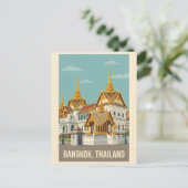 Bangkok Thailand Vintage Travel Poster ポストカード (スタンド正面)
