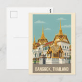 Bangkok Thailand Vintage Travel Poster ポストカード (正面/裏面)