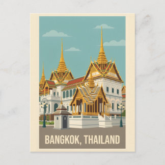 Bangkok Thailand Vintage Travel Poster ポストカード