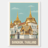 Bangkok Thailand Vintage Travel Poster マグネット (正面)