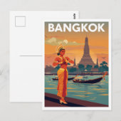 Bangkok Travel Poster ポストカード (正面/裏面)