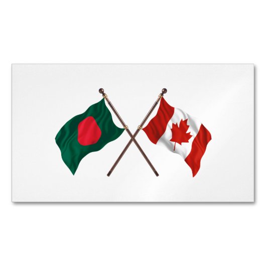 Bangladesh & Canada Flag Magnet – Cultural Pride マグネット名刺 (正面)