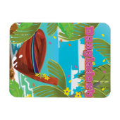 Bangladesh Cartoon旅行ポスタープリント。 マグネット (横)