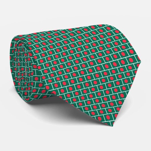 Bangladesh Flag Brick Pattern ネクタイ (ロール)