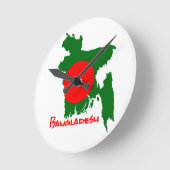 Bangladesh flag clock runde wanduhr ラウンド壁時計 (傾斜)