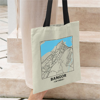 Bangor, Gwynedd City Map Tote Bag トートバッグ