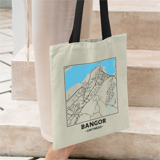 Bangor, Gwynedd City Map Tote Bag トートバッグ