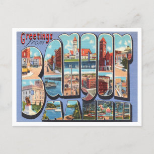 Bangor, Maine Vintage Travelからの挨拶 ポストカード
