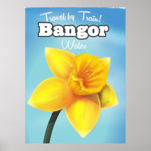 Bangor, WalesヴィンテージDaffodil旅行ポスター ポスター