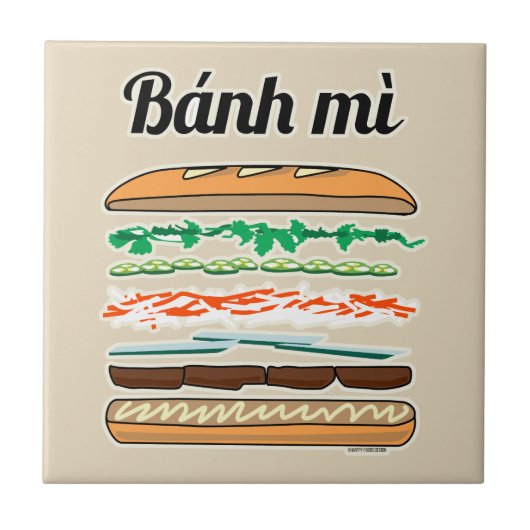 Banh Miベトナムサンドイッチフランス・パンのバゲット タイル (正面)