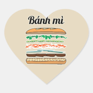 Banh Miベトナムサンドイッチフランス・パンのバゲット ハートシール
