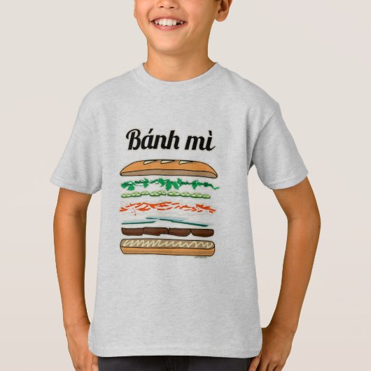 Banh Miベトナムサンドイッチフランス・パンのバゲット Tシャツ (正面)