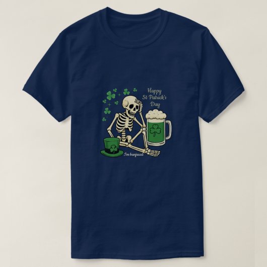 Banjaxed Skeleton Beer St Patrick’s Day T-Shirt Tシャツ (デザイン正面)