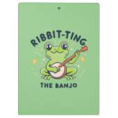 Banjoよくはしゃぐ付きカエル – かわいいミュージカル両生類 クリップボード (裏面)