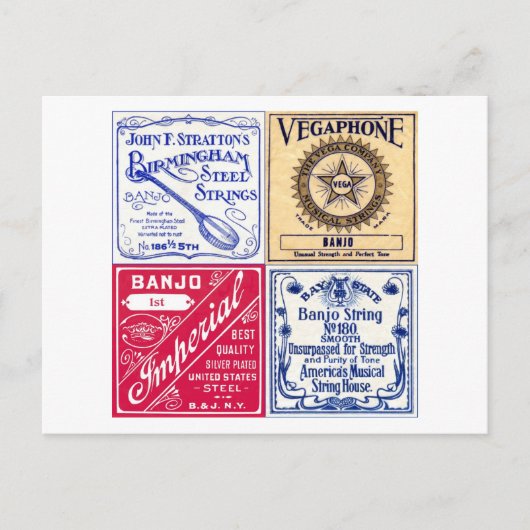 Banjoストリングポストカード ポストカード (正面)