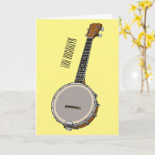 Banjo漫画イラストレーション カード (黄色い花)