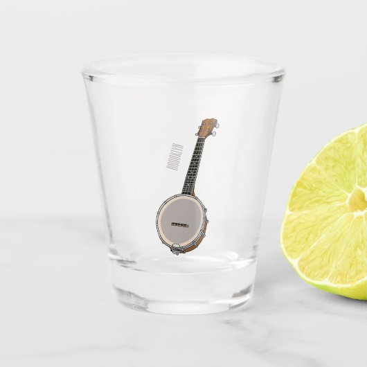 Banjo漫画イラストレーション ショットグラス (正面)