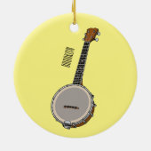 Banjo漫画イラストレーション セラミックオーナメント (裏面)