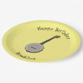 Banjo漫画イラストレーション ペーパープレート (アングル)