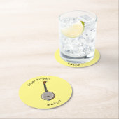 Banjo漫画イラストレーション ラウンドペーパーコースター (インサイチュ)