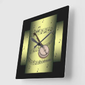 Banjo ～ミュージカル旋回～注～ スクエア壁時計 (傾斜)