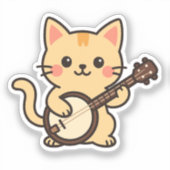 Banjo Cat Country Vibe シール (正面)