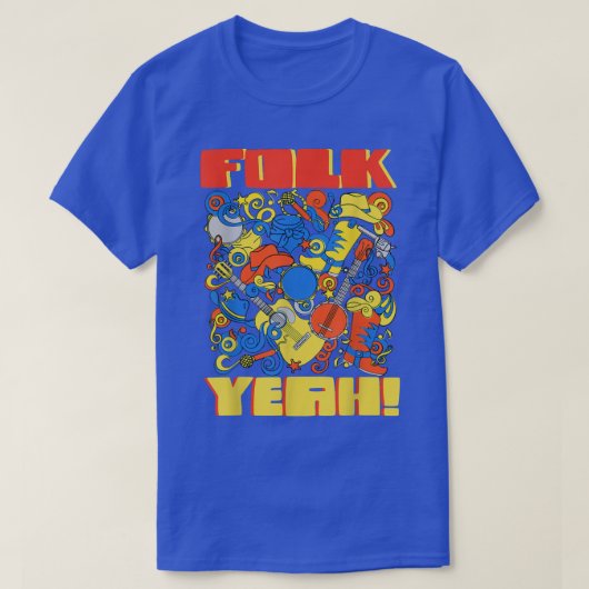 Banjo Guitar Player Folk Yeah Tシャツ (デザイン正面)