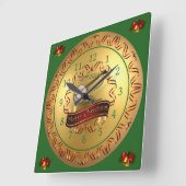 Banjo ~ Musical Scroll ~ “Merry Christmas”  スクエア壁時計 (傾斜)