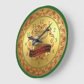 Banjo ~ Musical Scroll ~ “Merry Christmas”  ラージ壁時計 (傾斜)