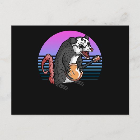 Banjo Opossum Folk Country Music Lover ポストカード (正面)
