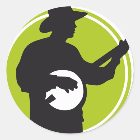 Banjo Player ラウンドシール (正面)