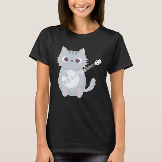 Banjo Player Cat Banjo  Banjoist Banjo  1 Tシャツ (正面)
