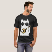 Banjo Player Cat Banjo  Banjoist Banjo Tシャツ (正面フル)