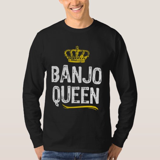 Banjo Queen Women Girls Player  Cool Banjoist Tシャツ (正面)