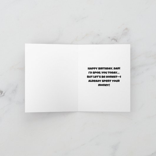 Bank Of Dad Funny Birthday Card カード (内部)