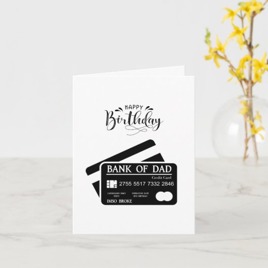 Bank Of Dad Funny Birthday Card カード (黄色い花)