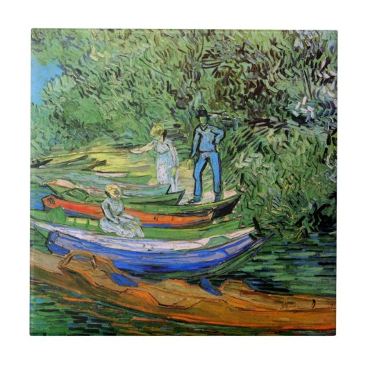 Bank of the Oise at Auvers by Vincent van ゴッホ タイル (正面)