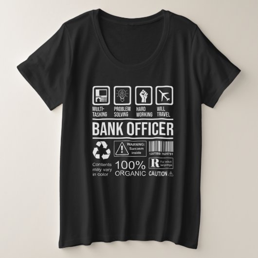 Bank Officer Limited Edition Banker Bank Clerk Fin プラスサイズTシャツ (デザイン正面)