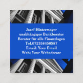 Bankberater, BankangestellterVisitenkarte スクエア名刺 (裏面)