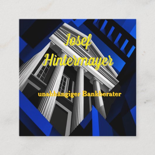 Bankberater, BankangestellterVisitenkarte スクエア名刺 (正面)