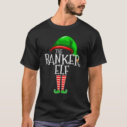 Banker Elf   Family Matching Group Christmas   Squ Tシャツ (正面)